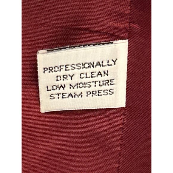 Vintage Jones New York Burgundy Wool Coat Long Blazer Double Breasted 80s 90s - Picture 6 of 7